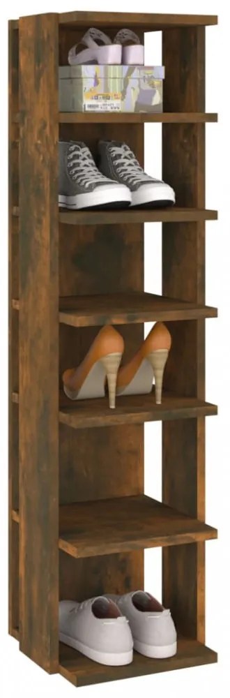 2 db füstös tölgy színű szerelt fa cipőtartó 27,5 x 27 x 102 cm