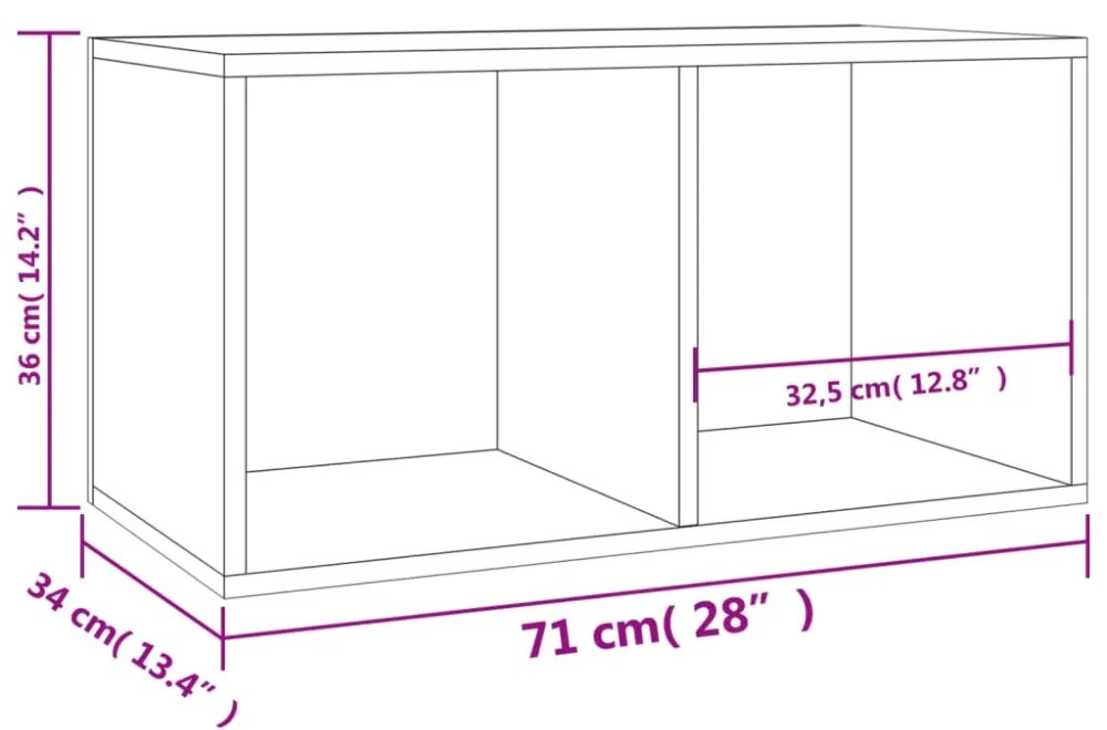 800121 Vinyl Storage Box Concrete Grey 71x34x36 cm Chipboard