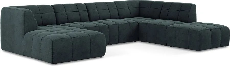 Kék bársony sarokkanapé (U alakú) Aloha – Makamii