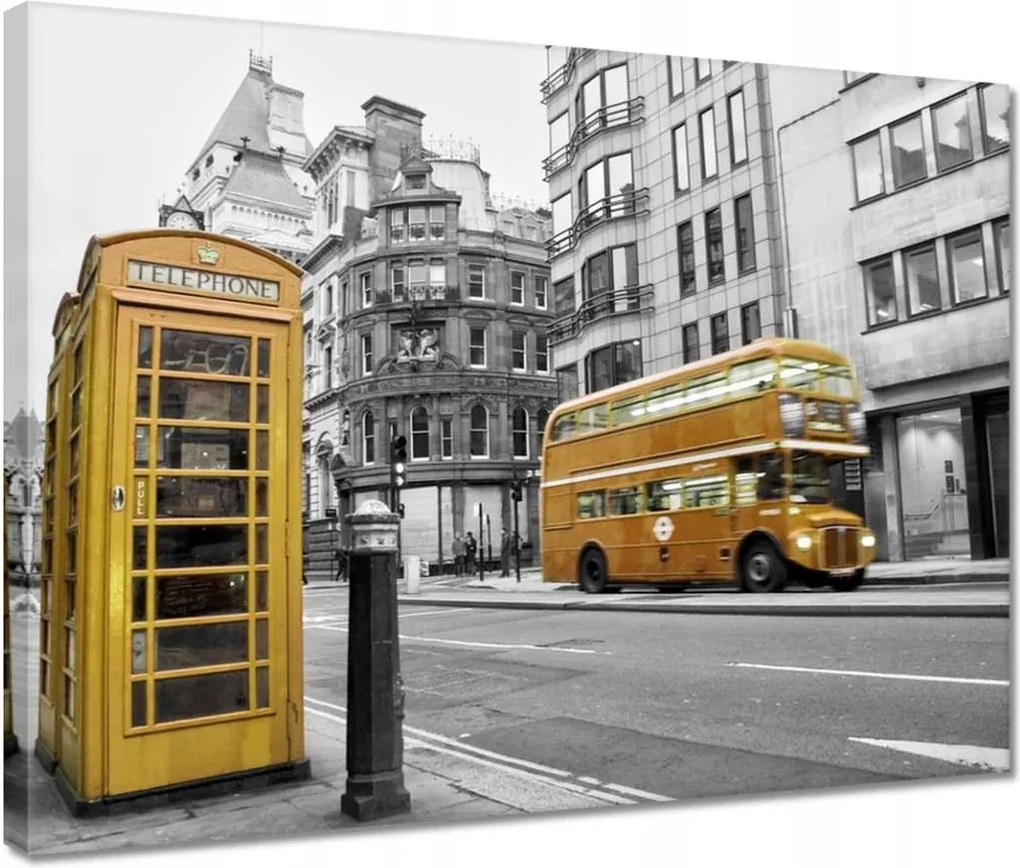Vászonkép 40x30 Sárga londoni busz