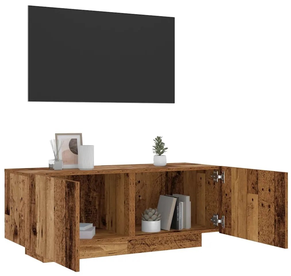 antik hatású szerelt fa TV-szekrény 100 x 35 x 40 cm