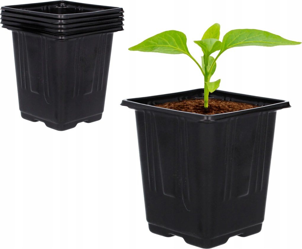 Műanyag virágtartó szett 11x11x12cm 5 db