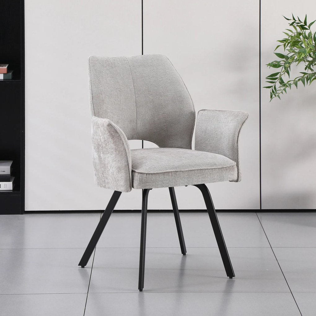 MAZZONI EXPORT TULIP Sötét Beige (UF980-03 szövet) - MODERN KÁRPITOZOTT KARFÁS SZÉK NAPPALIBA/ÉTKEZŐBE/LOFT IRODÁBA
