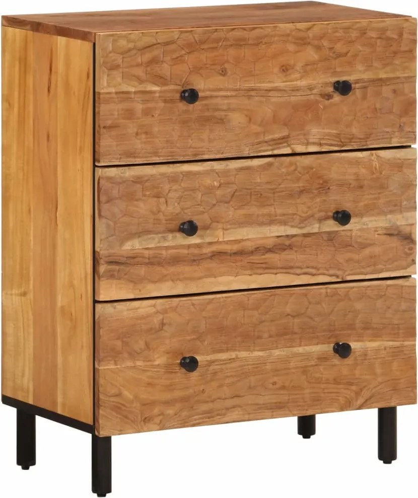 vidaXL tömör akácfa tálalószekrény 60 x 33 x 75 cm
