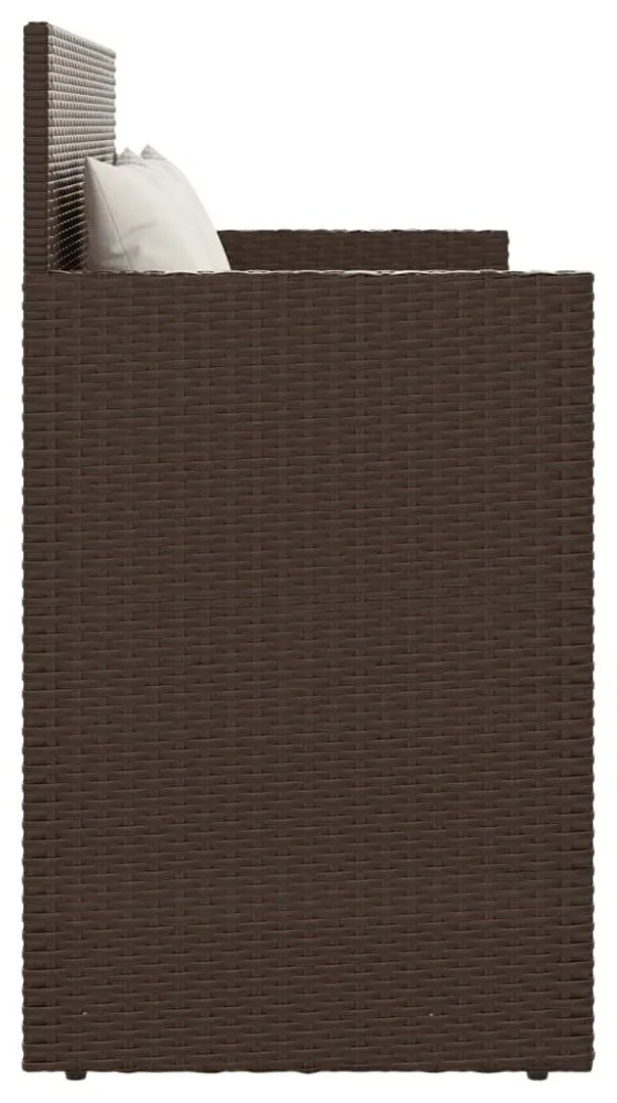 barna polyrattan kerti pad párnákkal