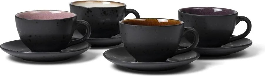 Fekete kerámia csésze szett 4 db-os 240 ml Gastro Black/Mix – Bitz