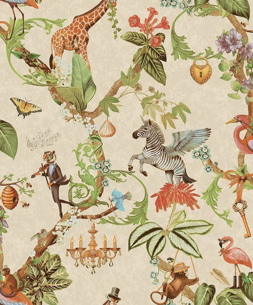 Holden Decor Imaginarium 3 Safari symphony bézs absztrakt papír tapéta – 14260