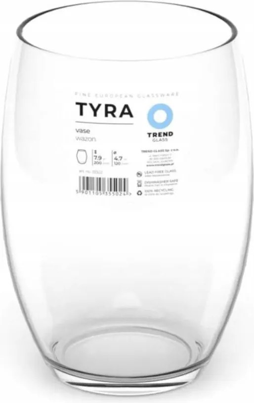 Modern üveg virágváza Tyra 20 cm átlátszó ajándék