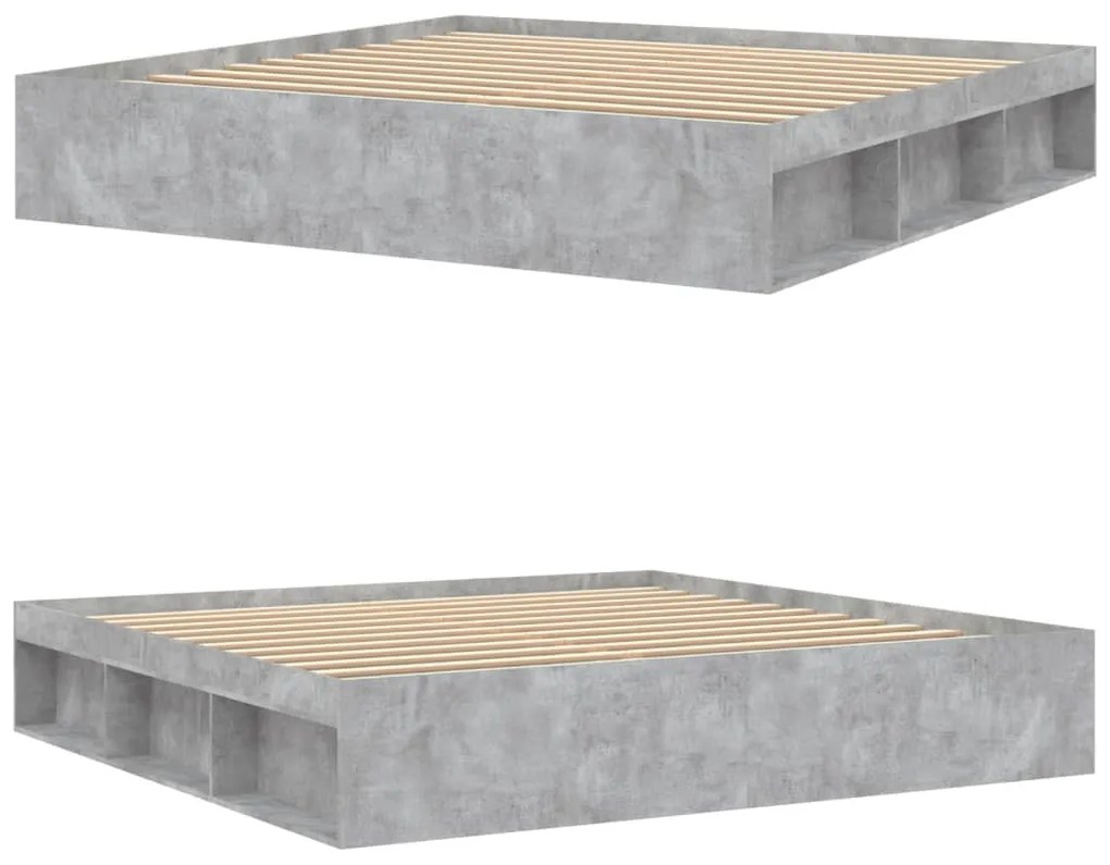 betonszürke ágykeret 200 x 200 cm