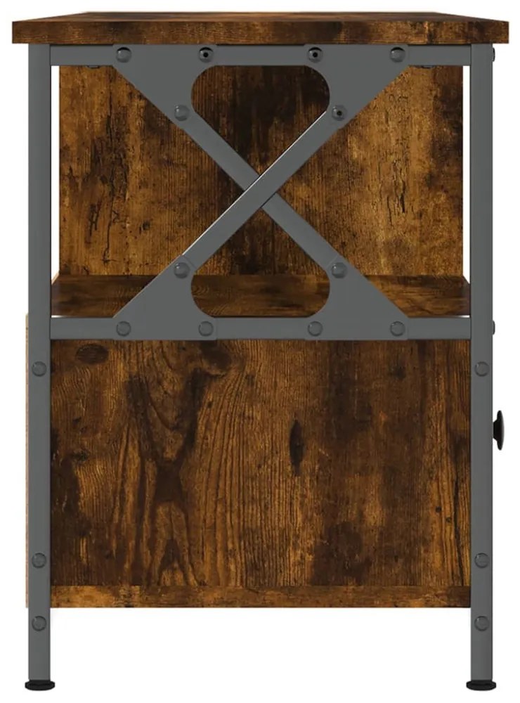 sonoma tölgy színű szerelt fa és vas TV-szekrény 102x33x45 cm