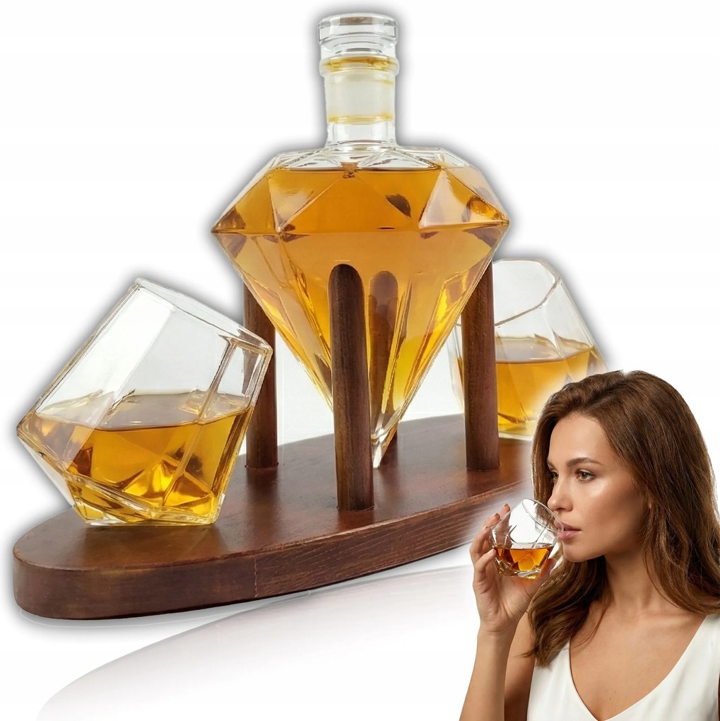 Whiskys Kancsó Gyémánt Kristály 2 Db-os Whiskey Pohár Szett