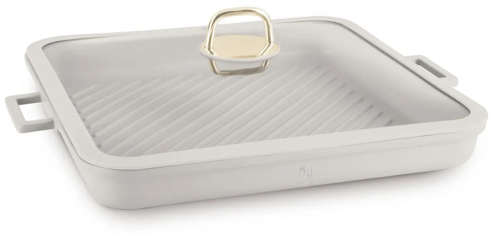 Négyszögletes indukciós grill serpenyő fedővel 34 cm Sahara Collection