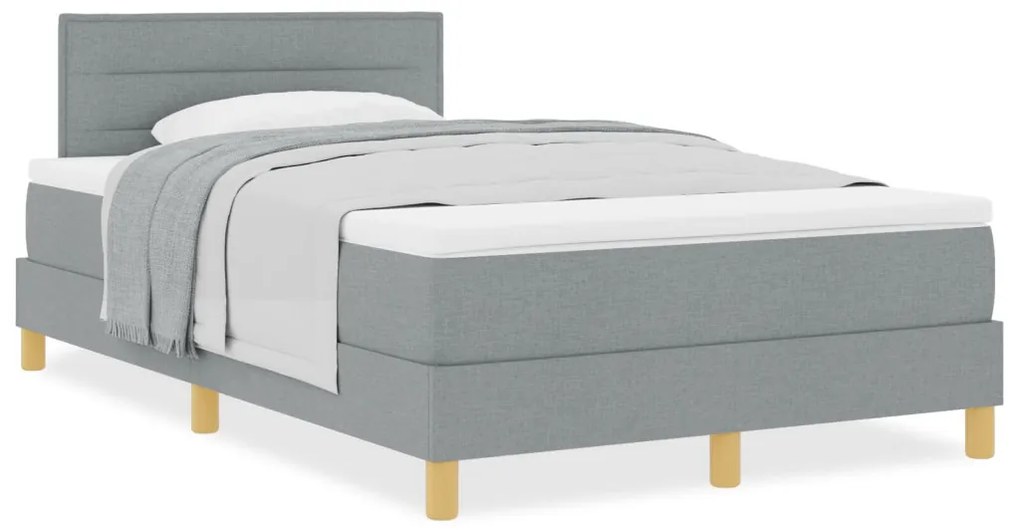 Box Spring Ágy matraccal Világosszürke 120x190 cm Szövet