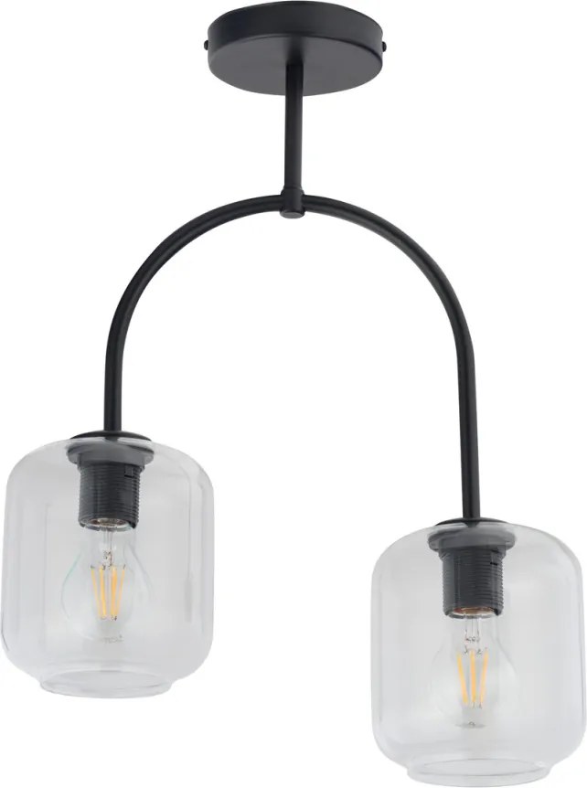 SIGMA LIGHTING 32243 SHINE Vintage Mennyezeti Lámpák Fekete, Átlátszó E27 IP20