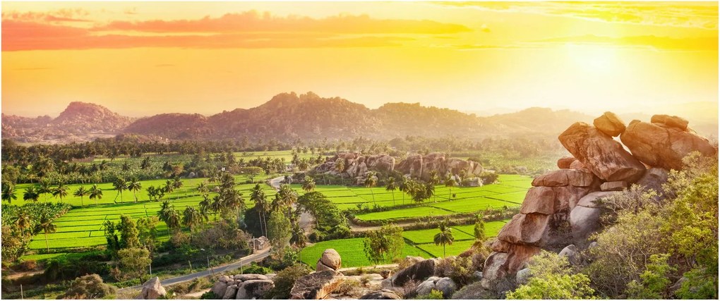 Kép a Hampi-völgyről Indiában (120x50 cm)