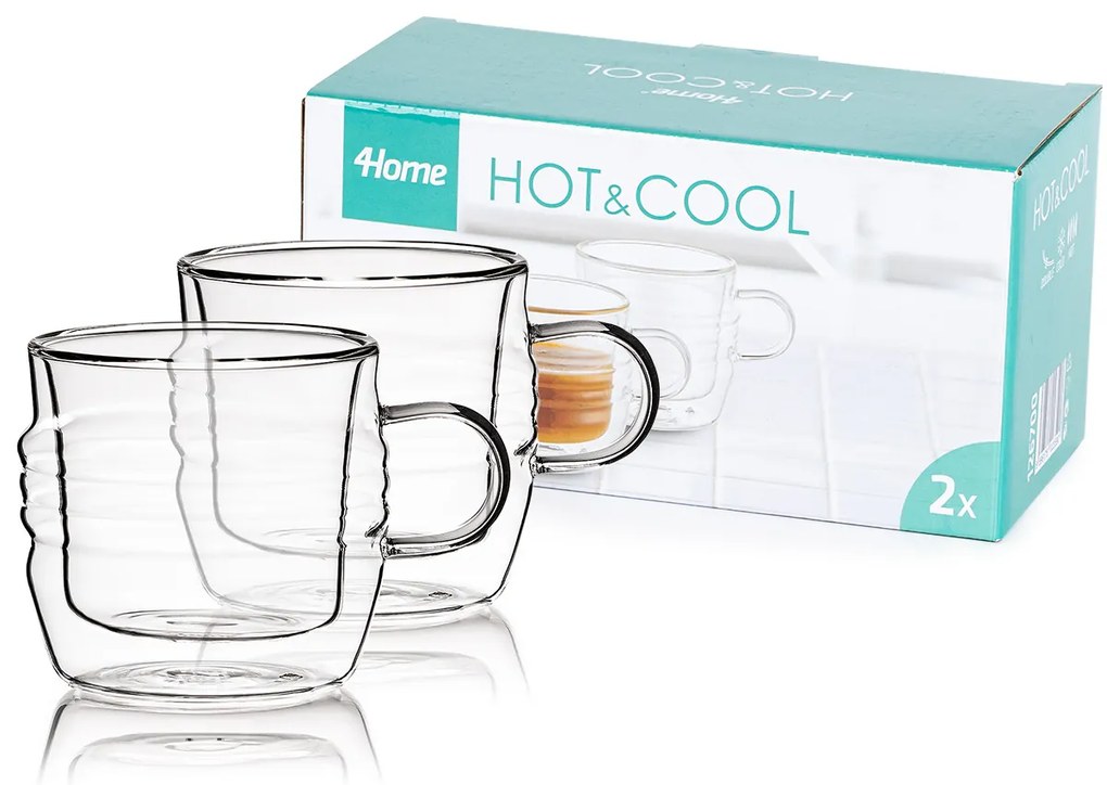 4Home Stripe Hot&Cool thermo pohár 250 ml, 2 db-os