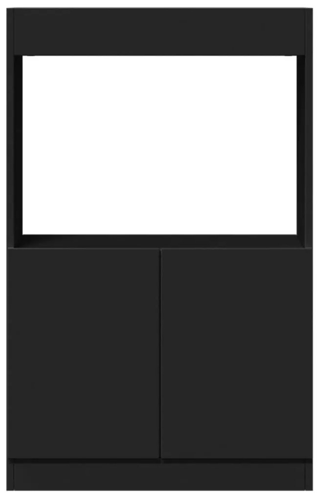 fekete szerelt fa magasszekrény 63 x 33 x 100 cm
