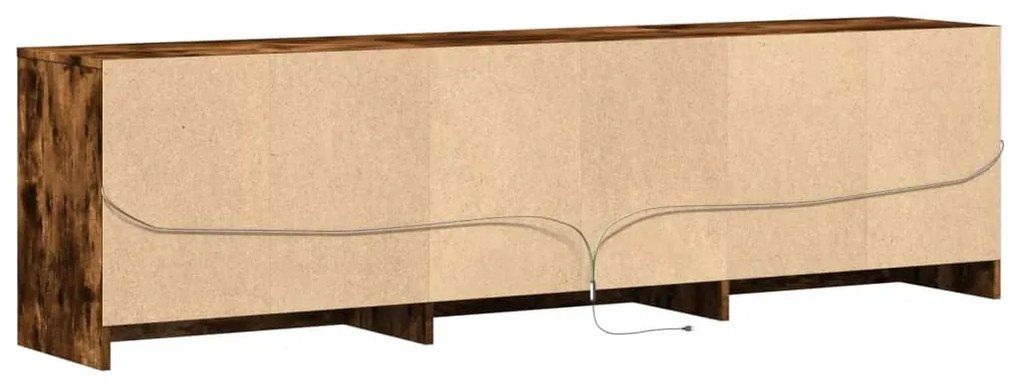 füstös tölgy színű szerelt fa LED-es TV-szekrény 180x34x50 cm