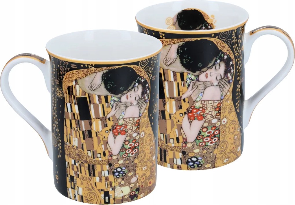 Gustav Klimt Csók bögre fekete alapon 350ml