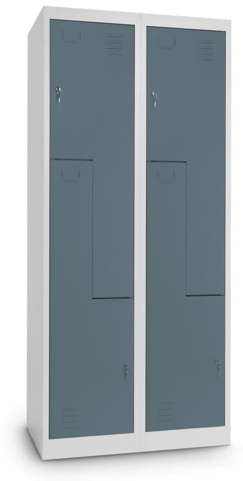 Fém szekrény Z, 80 x 50 x 180 cm, hengerzár, antracit - RAL 7016