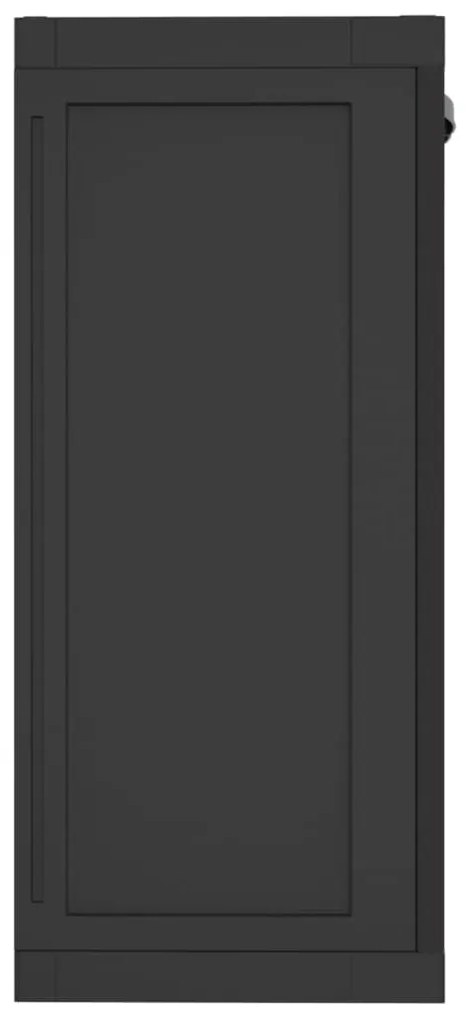 Fekete PP kültéri tárolószekrény 65 x 37 x 85 cm