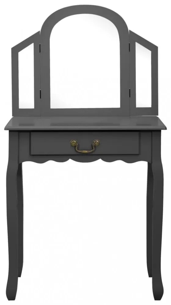 szürke császárfa MDF fésülködőasztal ülőkével 65x36x128 cm