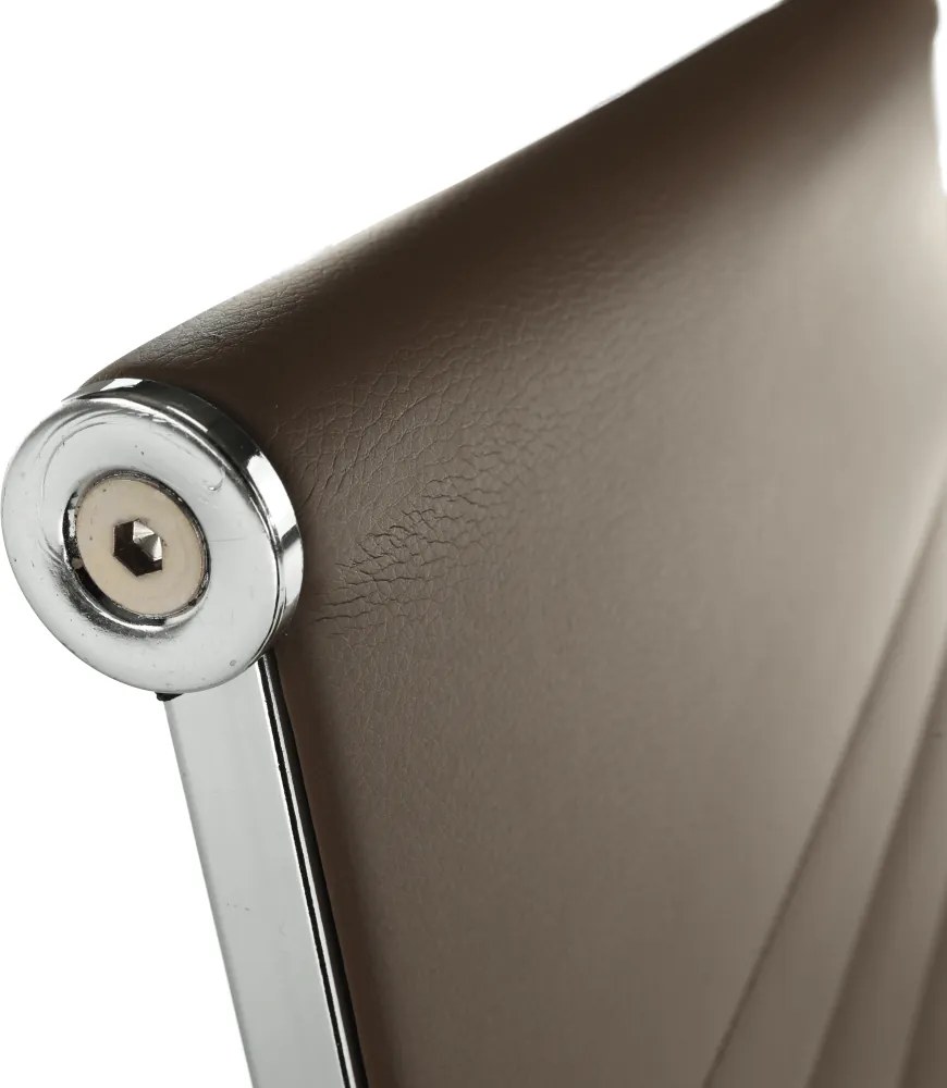 Irodai szék, textilbőr/fém, taupe/króm, FARAN