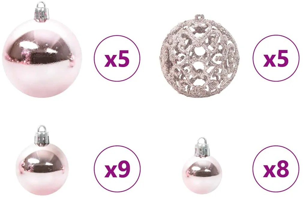 Műfenyő előre világítós gömbökkel Zöld 150 cm PVC és PE