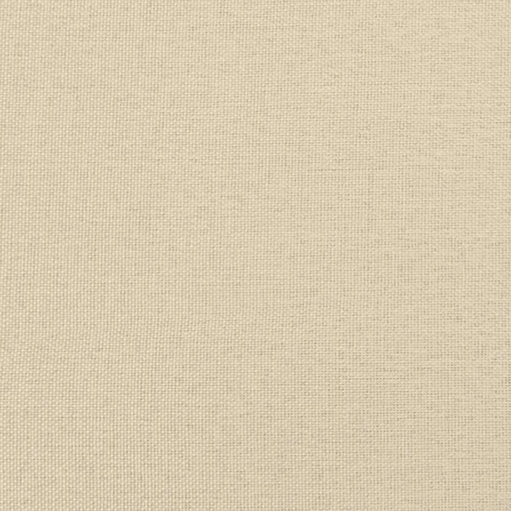 2 személyes krémszínű szövet kanapé díszpárnákkal 120 cm