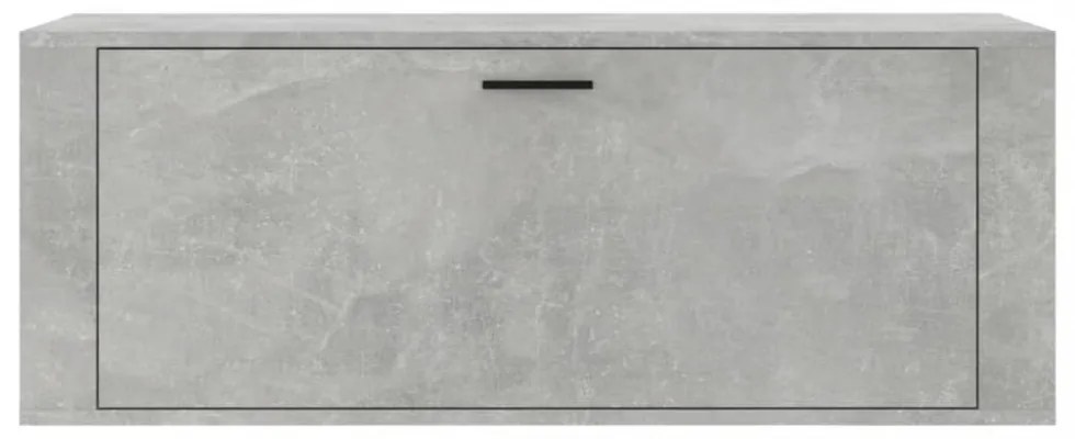 betonszürke szerelt fa fali cipőszekrény 100x35x38 cm