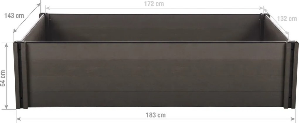 Emelt virágágyás G21 Crop 183 x 143 x 54, WPC,Eben, 54 cm