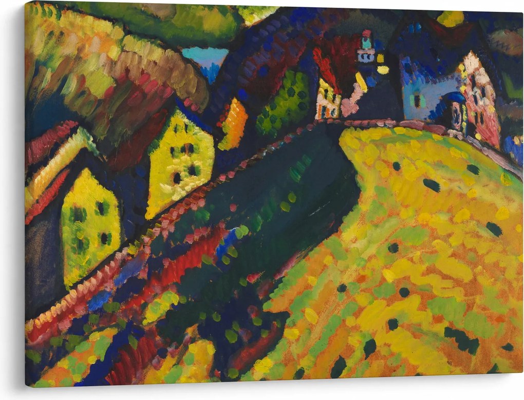 Kép - Vasily Kandinsky, Houses at Murnau, reprodukciók (70x50 cm)