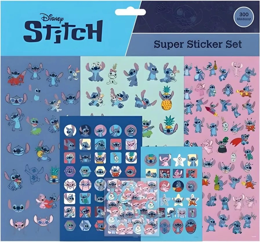 Disney Lilo és Stitch, A csillagkutya Happy matrica szett XL