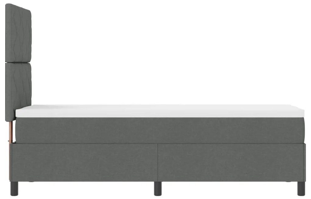Rugós ágy matraccal és LED lámpával, sötétszürke, 80x200 cm szövet