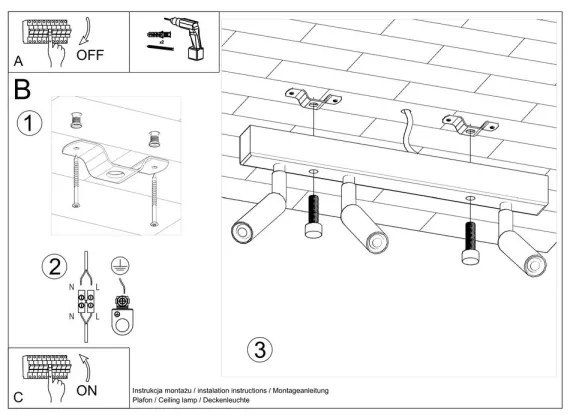 Spotlámpa EYETECH 3xG9/12W/230V fekete