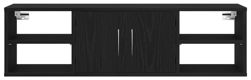 Falra Szerelhető Polc Fekete Tölgy 140x41x75 cm Szerelt Fa