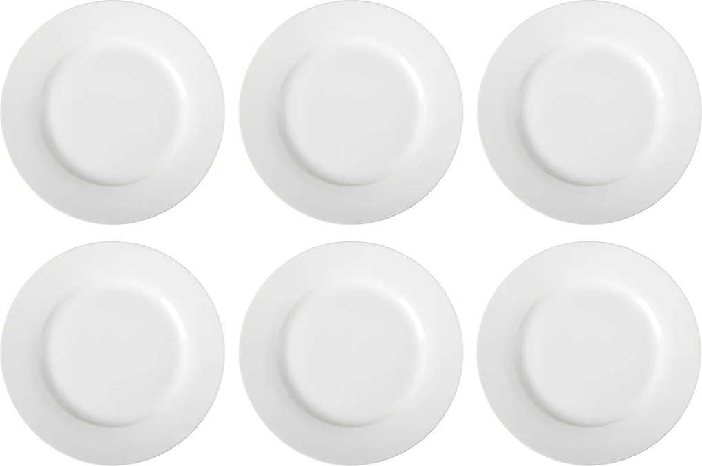 Ebédlő tányér 26,7 cm porcelán, 6db Amazon Basics fehér fényes
