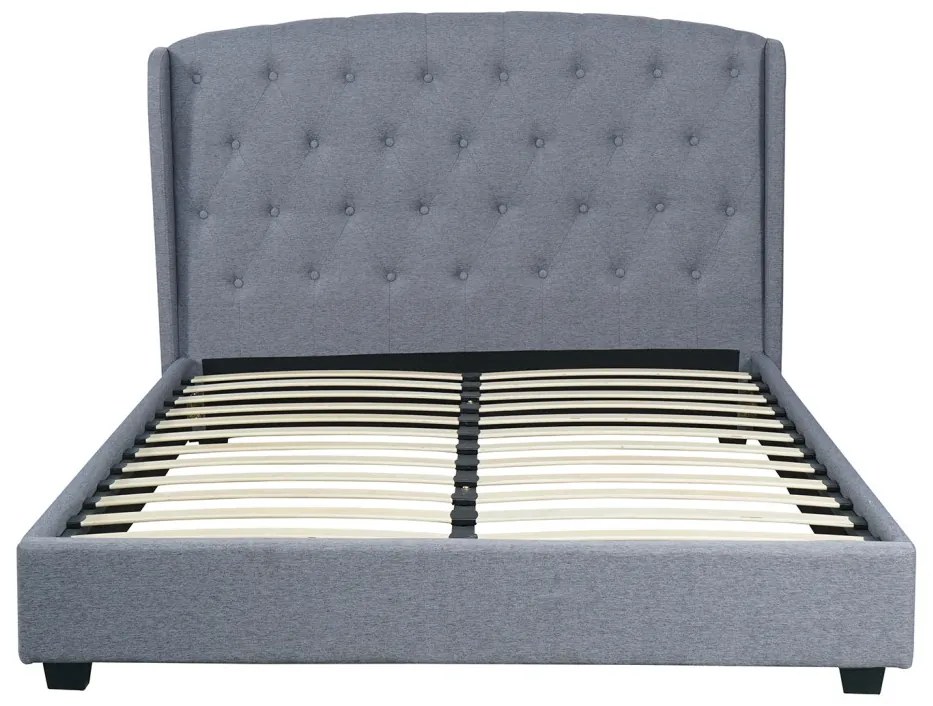 Szürke Kárpitozott Ágykeret 140x200 ANGELO