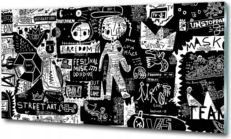 Fotó üvegfestmény Graffiti a falon 125x50