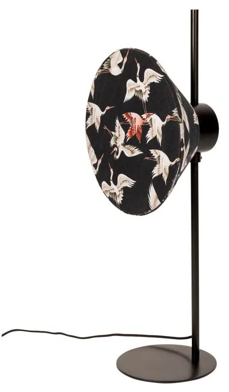 Fekete asztali lámpa textil búrával (magasság 71 cm) Jaylee – White Label