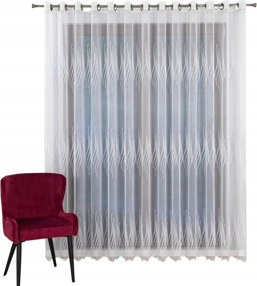 Hímzett függöny fehér – modern függöny 350X275