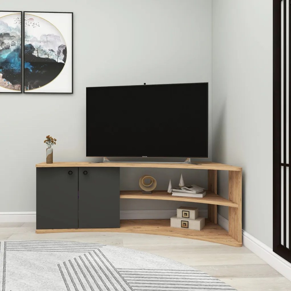 Termera TV-állvány, atlanti fenyő-antracit, 135 cm