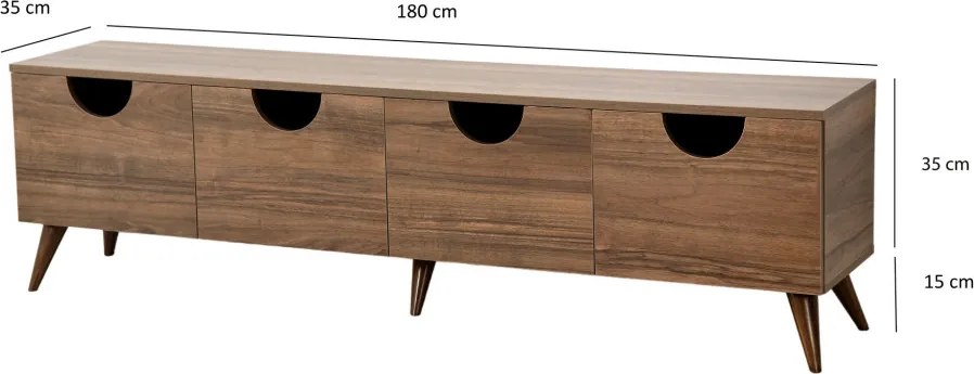 Four TV-állvány, dió, 180 cm