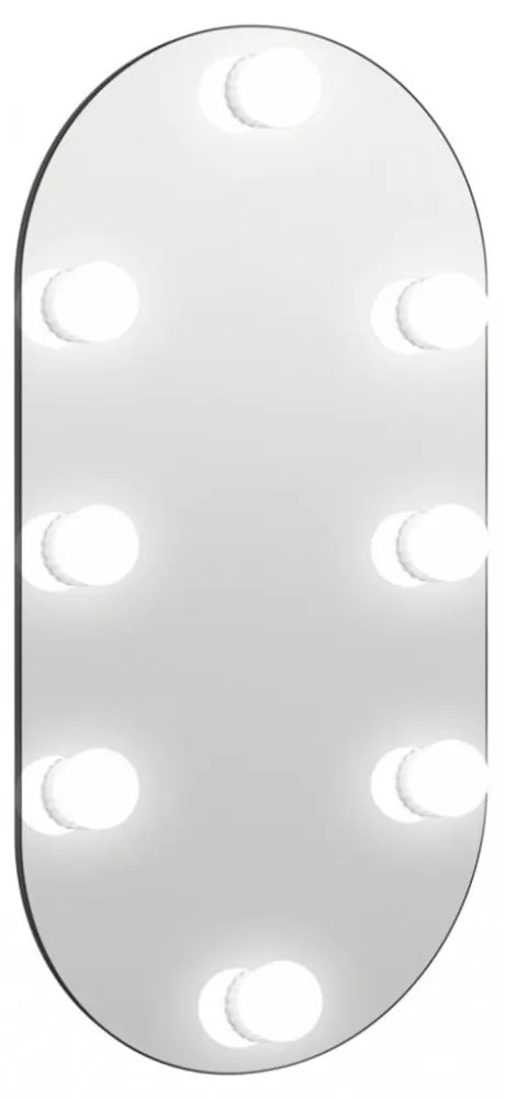ovális üvegtükör LED-lámpákkal 60 x 30 cm