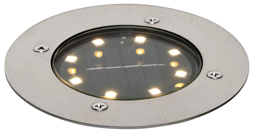 Modern talajszpot acélból, LED-del, IP65, napelemes - Terry