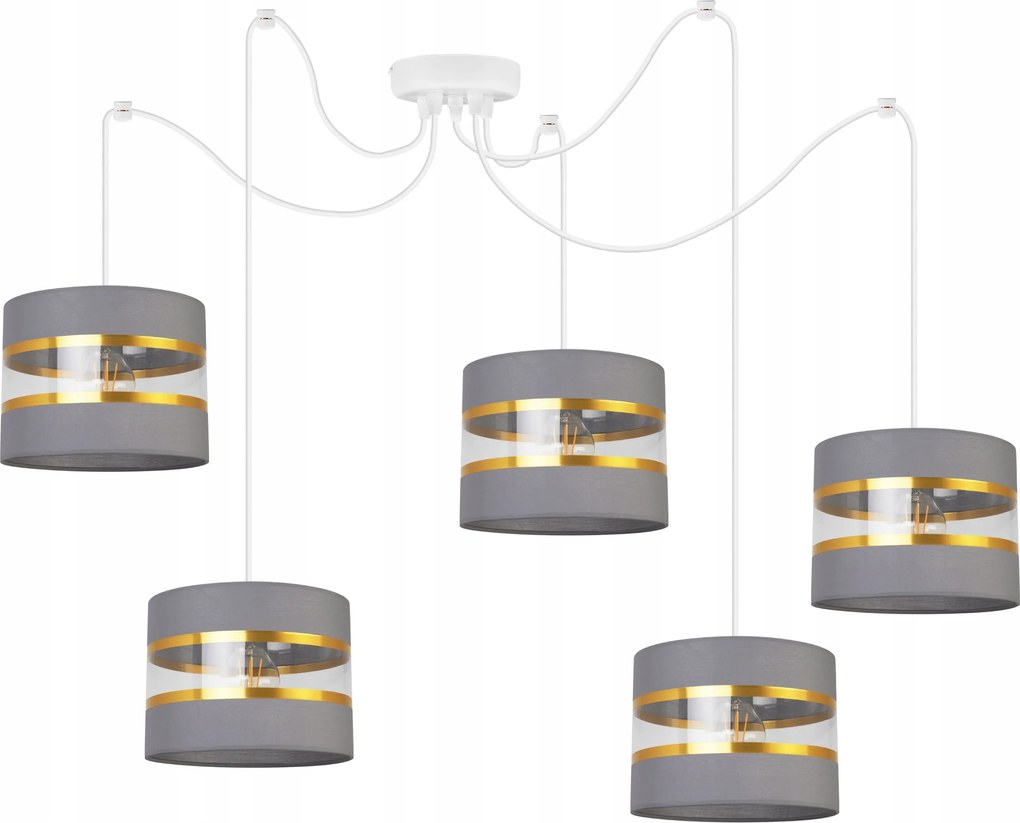 Mennyezeti Függőlámpa Pók Csillár Lámpabúra Glamour Szürke Arany Loft