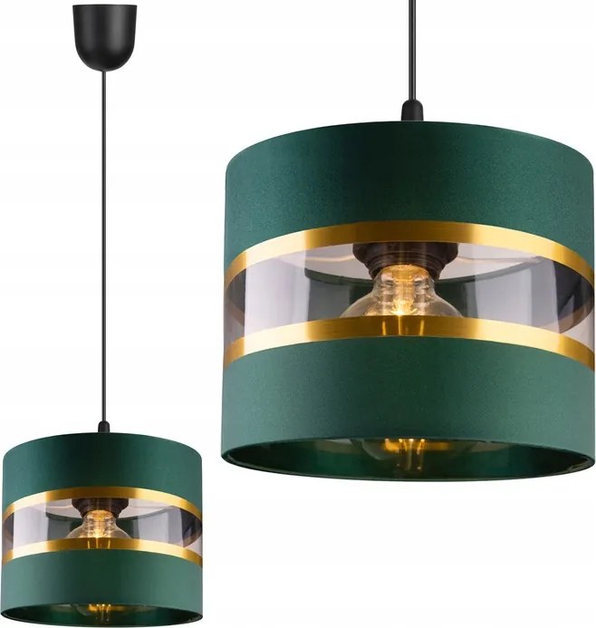 Függőlámpa Túlnyúló Mennyezeti Csillár Lámpabúra Zöld 1x E27