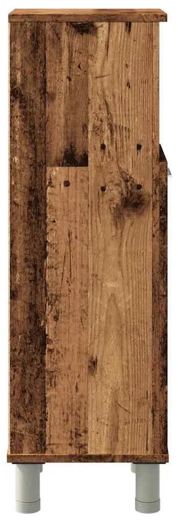 Fürdőszobaszekrény régi fa 30x30x95 cm gépelt fa