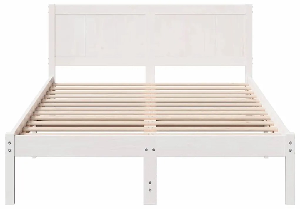 Ágykeret Fehér 120 x 190 cm Tömör fenyőfa
