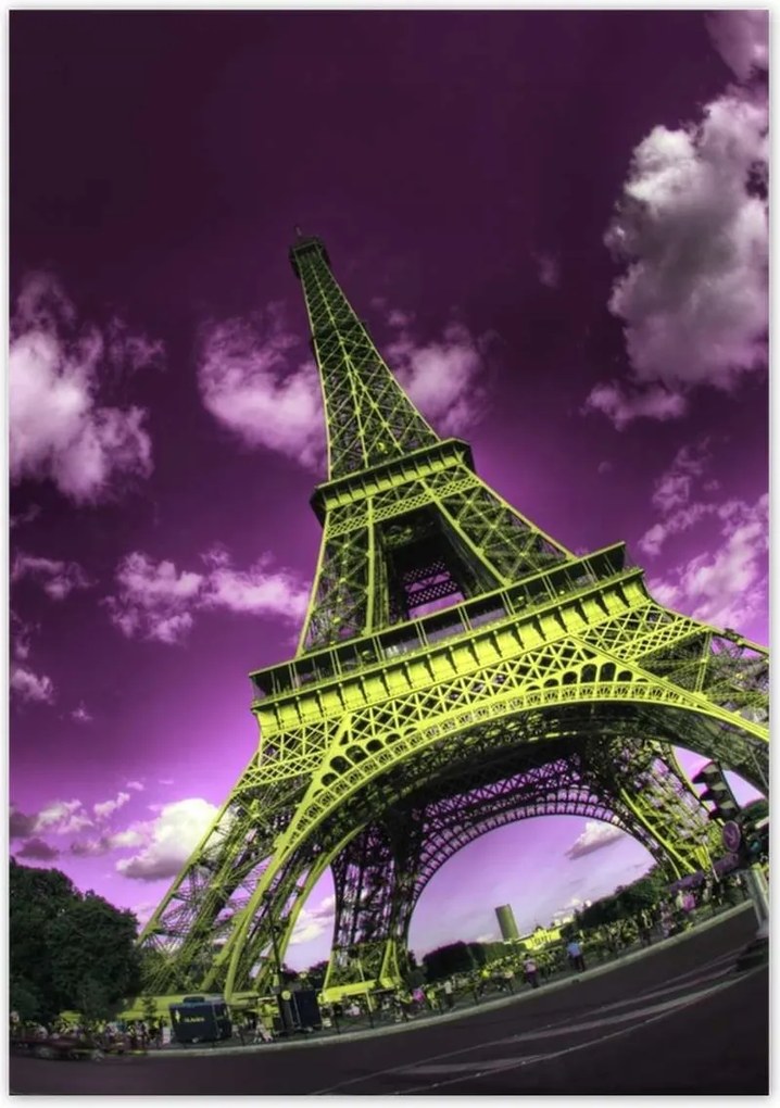 Poszterek 70x100 Lila Eiffel égbolt